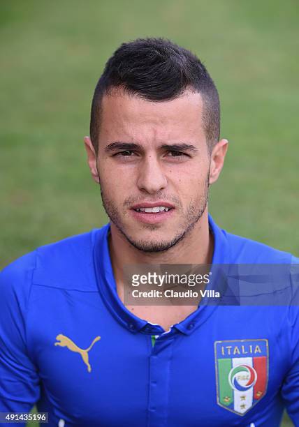 Sebastian Giovinco of Italy poses for a portrait session at Coverciano on October 5, 2015 in Florence, Italy.