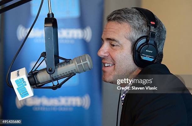 Radio host Andy Cohen at Radio Andy at SiriusXM Studios on October 5, 2015 in New York City.