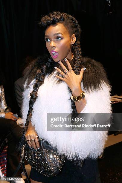 Singer Janelle Monae attends the Sonia Rykiel show as part of the Paris Fashion Week Womenswear Spring/Summer 2016 on October 5, 2015 in Paris,...