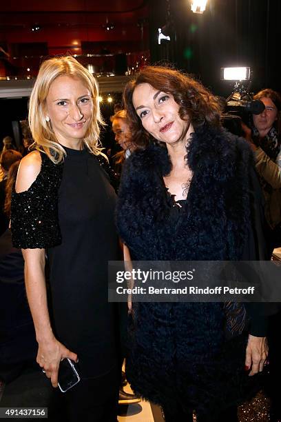 Nathalie Rykiel and her daughter Lola Burstein attend the Sonia Rykiel show as part of the Paris Fashion Week Womenswear Spring/Summer 2016 on...