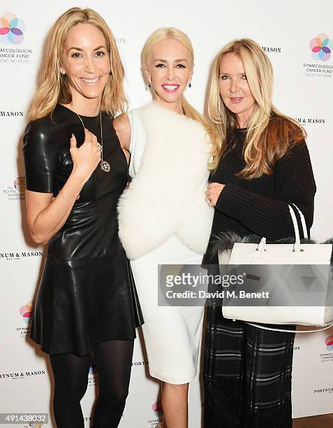 Lisa Butcher, Amanda Cronin and Amanda Wakeley attend the annual ladies' lunch in support of the Silent No More Gynaecological Cancer Fund and The...