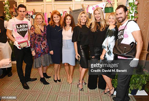 Astrid Harbord, Sarah Ferguson, Duchess of York, Lauren Kemp, Tina Hobley, Amanda Wakeley and Mika Simmons attend the annual ladies' lunch in support...