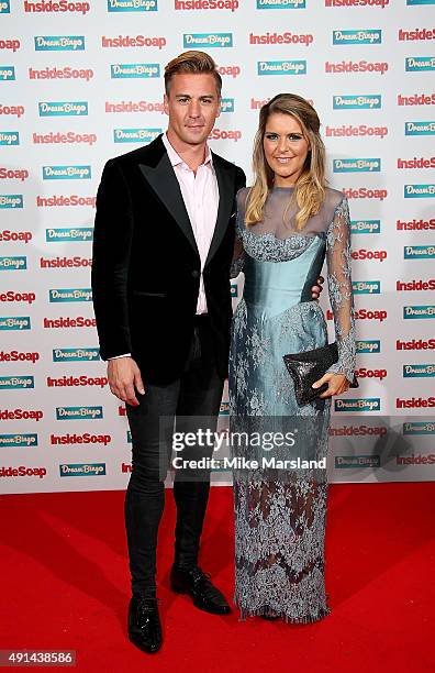 Matt Evers and Gemma Oaten attend the Inside Soap Awards at DSKTRT on October 5, 2015 in London, England.