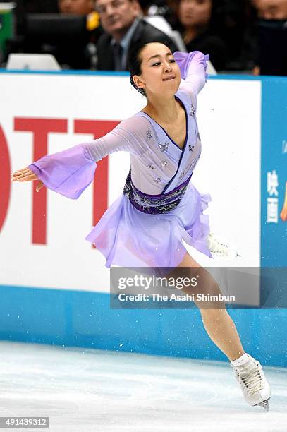 Mao Asada of Japan competes during the Japan Open 2015 Figure Skating at Saitama Super Arena on October 3, 2015 in Saitama, Japan.