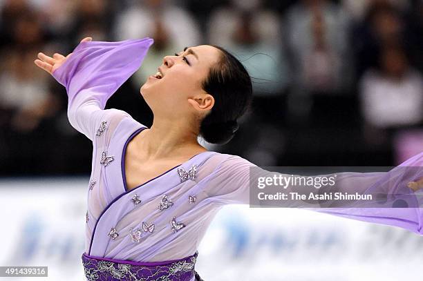 Mao Asada of Japan competes during the Japan Open 2015 Figure Skating at Saitama Super Arena on October 3, 2015 in Saitama, Japan.