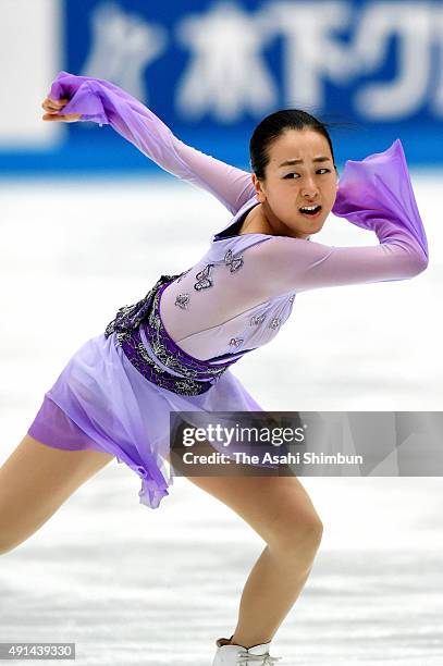 Mao Asada of Japan competes during the Japan Open 2015 Figure Skating at Saitama Super Arena on October 3, 2015 in Saitama, Japan.