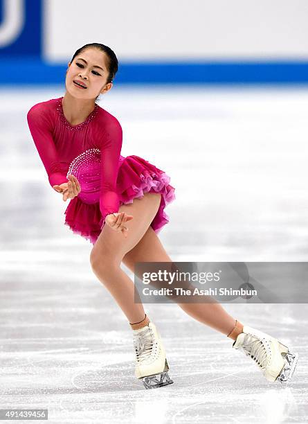 Satoko Miyahara of Japan in action during the Japan Open 2015 Figure Skating at Saitama Super Arena on October 3, 2015 in Saitama, Japan.