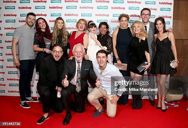 Emmerdale cast Michael Parr, guest, Adam Thomas, Charley Webb, Charlie Hardwick, Chris Chittell, Amelia Flanagan, Natalie J Robb, Joe Gill, Gemma...