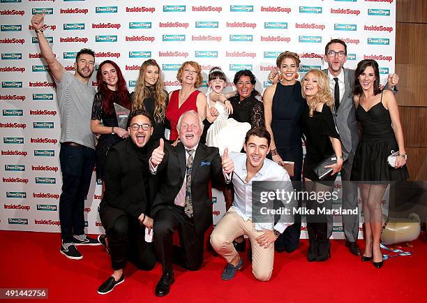 Emmerdale cast Michael Parr, guest, Adam Thomas, Charley Webb, Charlie Hardwick, Chris Chittell, Amelia Flanagan, Natalie J Robb, Joe Gill, Gemma...