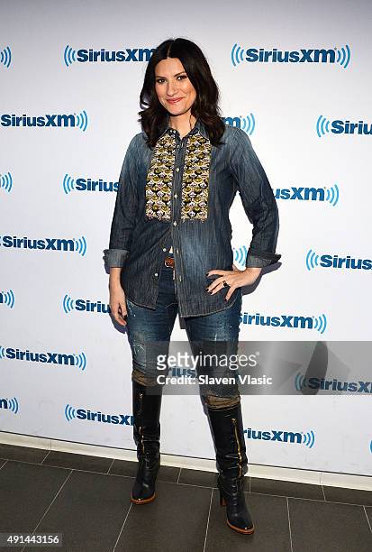 Singer/songwriter Laura Pausini visits SiriusXM Studios on October 5, 2015 in New York City.