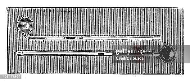 antique illustration of thermometer - 水銀 幅插畫檔、美工圖案、卡通及圖標