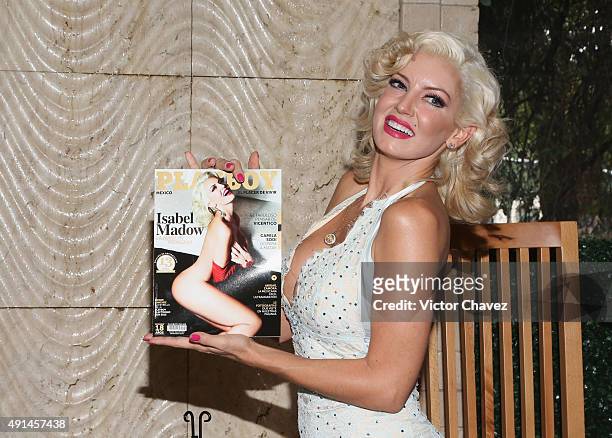 Actress Isabel Madow attends the Playboy Mexico magazine october 2015 issue photocall at Rustic Kitchen on October 5, 2015 in Mexico City, Mexico.