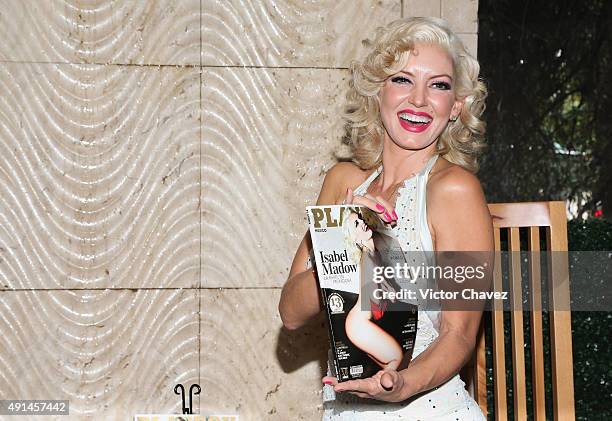 Actress Isabel Madow attends the Playboy Mexico magazine october 2015 issue photocall at Rustic Kitchen on October 5, 2015 in Mexico City, Mexico.