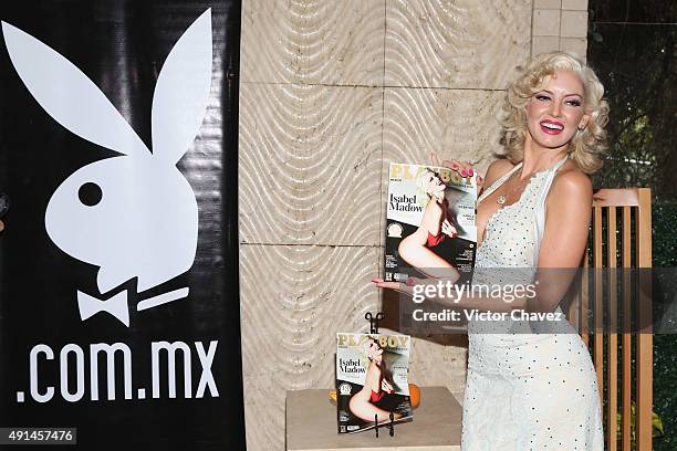 Actress Isabel Madow attends the Playboy Mexico magazine october 2015 issue photocall at Rustic Kitchen on October 5, 2015 in Mexico City, Mexico.