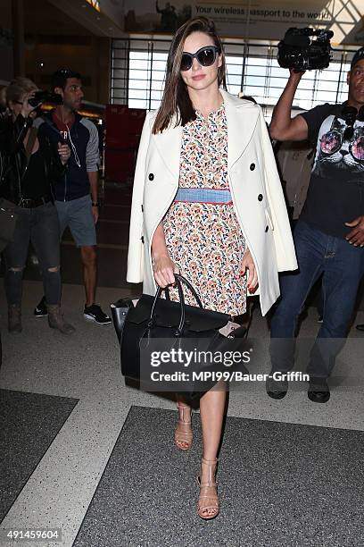 Miranda Kerr Seen at LAX on October 05, 2015 in Los Angeles, California.