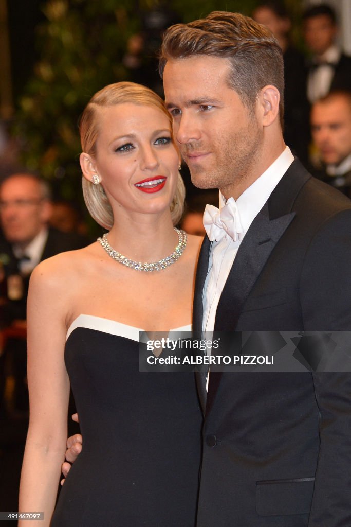 Canadian actor Ryan Reynolds and his wife US actress Blake Lively