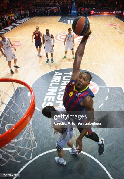 Joey Dorsey, #6 of FC Barcelona in action during the Turkish Airlines EuroLeague Final Four Semi Final A between FC Barcelona v Real Madrid at...