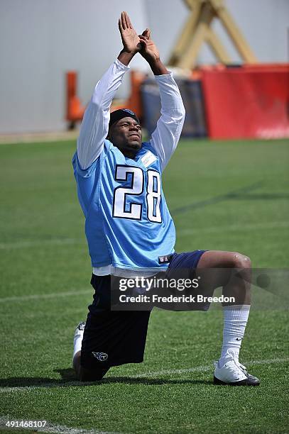 Marqueston Huff attends the Tennessee Titans rookie camp on May 16, 2014 in Nashville, Tennessee.