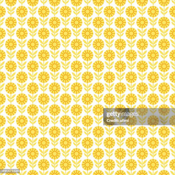 illustrazioni stock, clip art, cartoni animati e icone di tendenza di pattern senza bordi - girasole