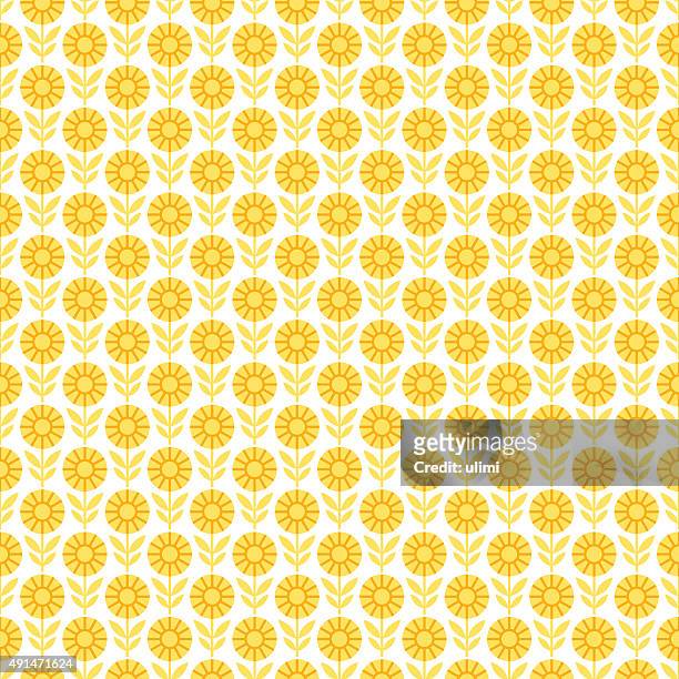 seamless pattern - yellow flowers stock illustrations