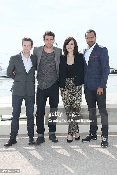 Lee Ingleby, Tom Cullen, Sarah Solemani and O-T Fagbenle attend 'The Five' Photocall as part of MIPCOM 2015 on La Croisette on October 5, 2015 in...