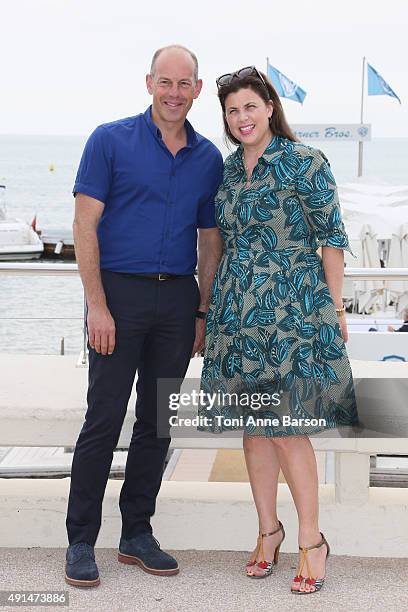 Kirstie Allsopp and Phil Spencer attend 'Love It Or List It UK Photocall as part of MIPCOM 2015 on La Croisette on October 5, 2015 in Cannes, France.