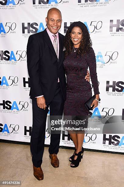 President of the Harlem School of the Arts, Eric Pryor and Monique Pryor attend the Harlem School of the Arts 50th anniversary kickoff at The Plaza...