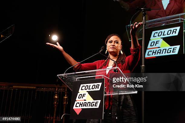 Director Ava DuVernay speaks on stage during ColorofChange.org 10 Year Anniversary Gala at Gotham Hall on October 5, 2015 in New York City.