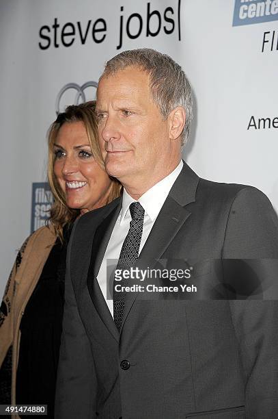 Kathleen Treado and Jeff Daniels attend the 53rd New York Film Festival "Steve Jobs" screening at Alice Tully Hall on October 3, 2015 in New York...