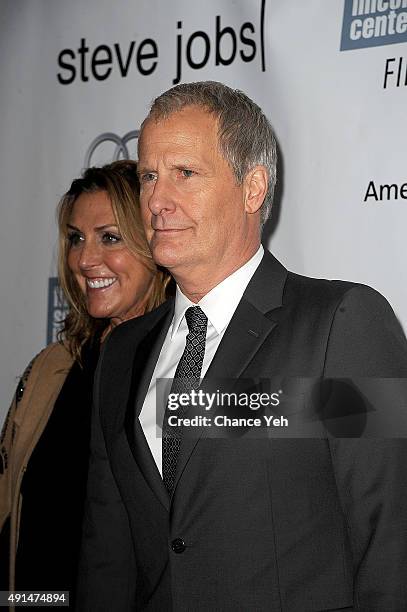 Kathleen Treado and Jeff Daniels attend the 53rd New York Film Festival "Steve Jobs" screening at Alice Tully Hall on October 3, 2015 in New York...