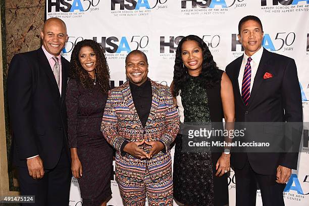 Eric Pryor, Monique Pryor, Kehinde Wiley, Janice Savin Williams and Christopher J. Williams attend the Harlem School of the Arts 50th anniversary...