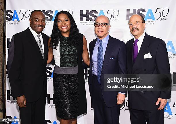 Janice Savin Williams, Charles Hamilton and guests attend the Harlem School of the Arts 50th anniversary kickoff at The Plaza on October 5, 2015 in...