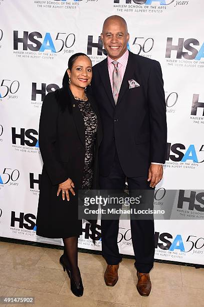 President at Harlem School of the Arts, Eric Pryor and guest attend the Harlem School of the Arts 50th anniversary kickoff at The Plaza on October 5,...