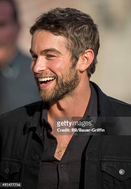 Chace Crawford is seen at 'Jimmy Kimmel Live' on October 05, 2015 in Los Angeles, California.