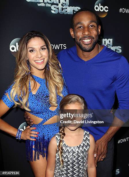 Dancer/TV personality Allison Holker and husband dancer Stephen 'tWitch' Boss pose with Holker's daughter Weslie Renae Fowler at 'Dancing with the...