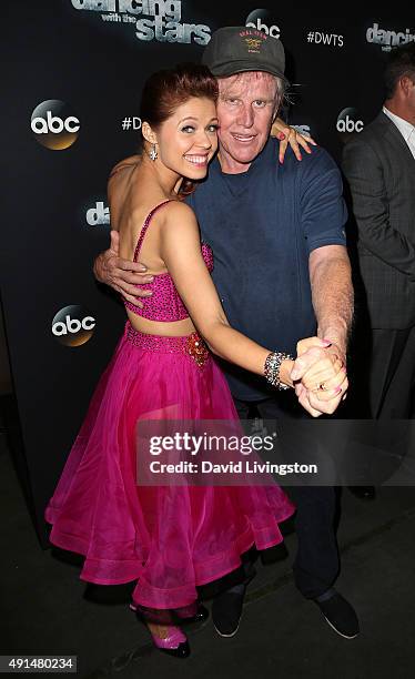 Dancer/TV personality Anna Trebunskaya and actor Gary Busey attend 'Dancing with the Stars' Season 21 at CBS Television City on October 5, 2015 in...