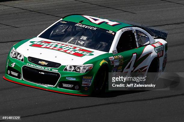 Kevin Harvick, driver of the Hunt Brother's Pizza Chevrolet Chevrolet, practices for the NASCAR Sprint Cup Series Sprint All-Star Race at Charlotte...