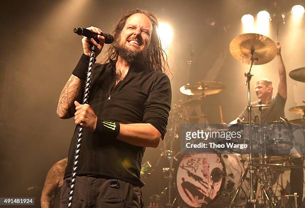 Jonathan Davis performs during The Korn 20th Anniversary Tour at Irving Plaza on October 5, 2015 in New York City.