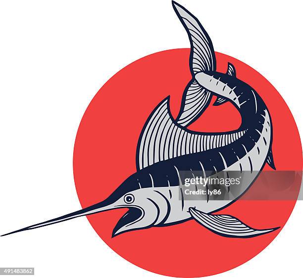 swordfish - marlin stock illustrations