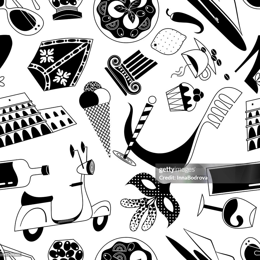 Italian Symbols Pattern.
