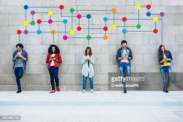 color social networking - social media stock pictures, royalty-free photos & images