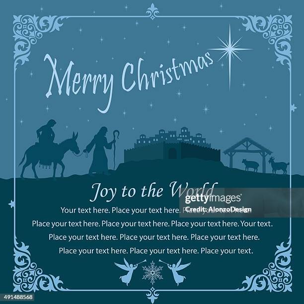 nativity scene - bethlehem stock illustrations