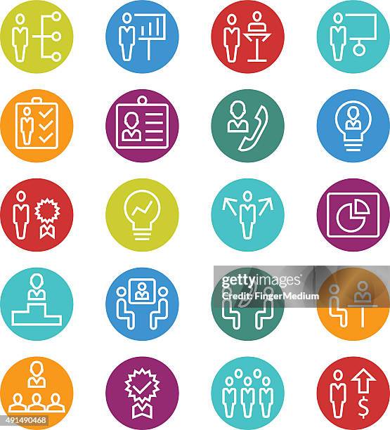 human resources and management icons set - corporate structure stock illustrations