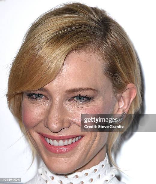 Cate Blanchett arrives at the Industry Screening Of Sony Pictures Classics' "Truth" at Samuel Goldwyn Theater on October 5, 2015 in Beverly Hills,...