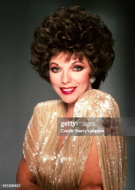 Actress Joan Collins poses for a portrait session circa 1987 in Los Angeles, California.