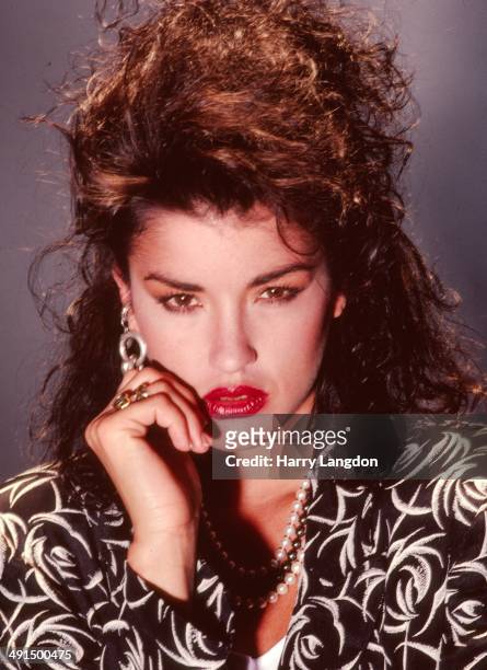 Model Janice Dickinson poses for a portrait session in 1986 in Los Angeles, California.