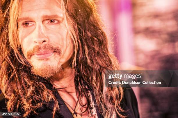 Musician Steven Tyler of the rock and roll band "Aerosmith" poses for a portrait session on April 5, 2014 in Los Angeles, California.
