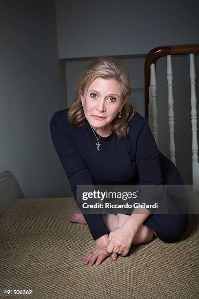 Actress Carrie Fisher is photographed for Self Assignment on August 17, 2015 in London, England.