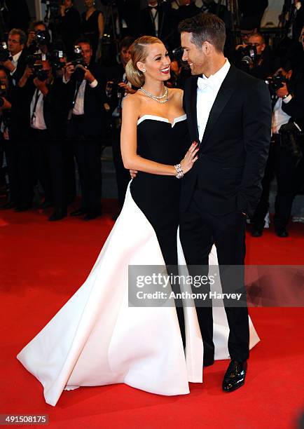 Blake Lively and Ryan Reynolds attend "Captives" Premiere at the 67th Annual Cannes Film Festival on May 16, 2014 in Cannes, France.