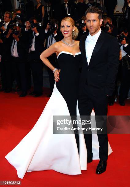 Blake Lively and Ryan Reynolds attend "Captives" Premiere at the 67th Annual Cannes Film Festival on May 16, 2014 in Cannes, France.